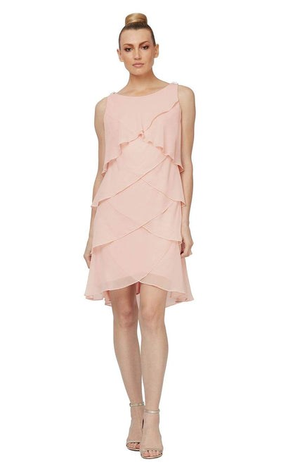 S.L. Fashions - 11740441SC Tulip Tiered Flowy Short Dress