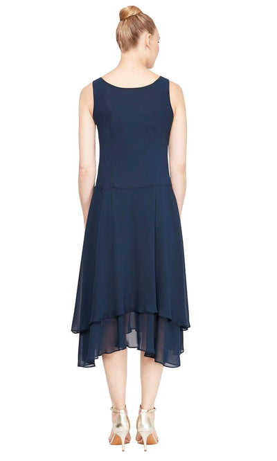 S.L. Fashions - 116184 Bejeweled Scoop Neck Chiffon Dress With Jacket Wedding Guest