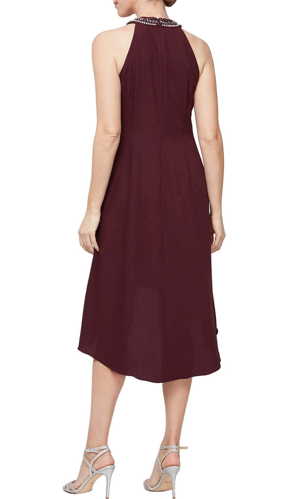 S.L. Fashions 119005 - Beaded Halter High Low Dress Special Occasion Dress