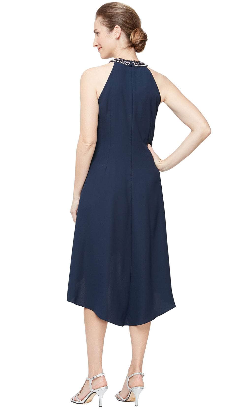 S.L. Fashions 119005 - Beaded Halter High Low Dress Special Occasion Dress