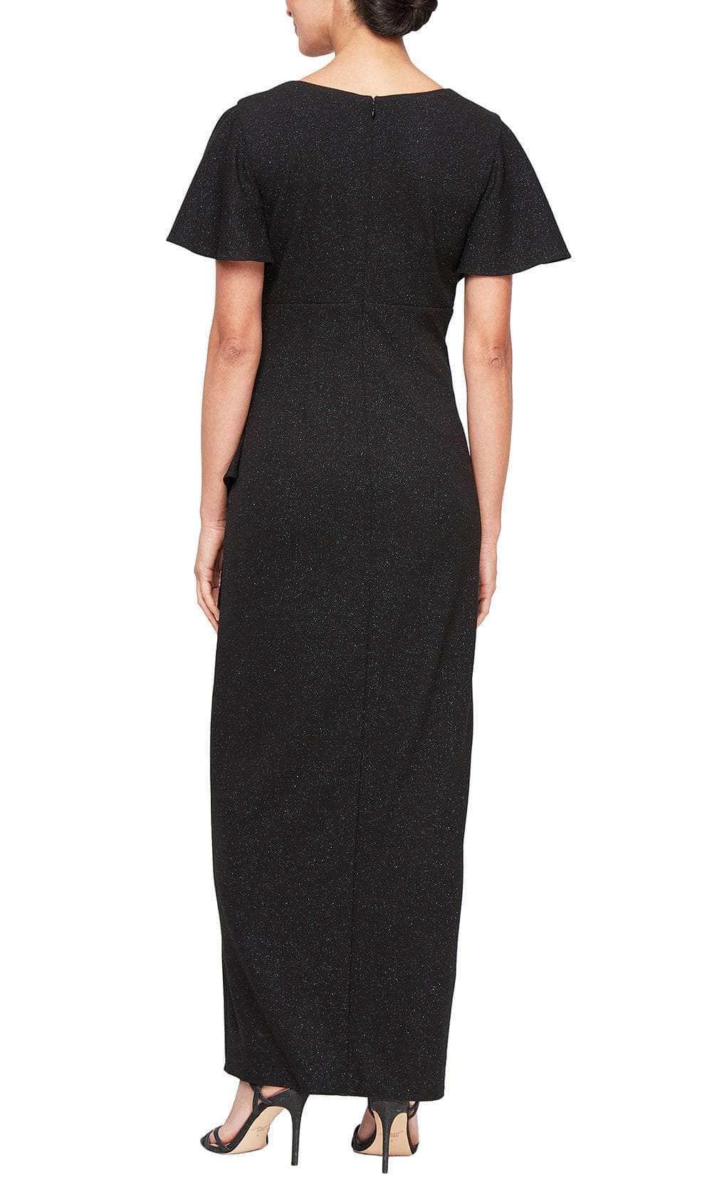Sl Fashions Women's Flutter-Sleeve Embellished Dress - Black - Size 6 Sl Fashions Women's Flutter-Sleeve Embellished Dress - Black - Size 6
