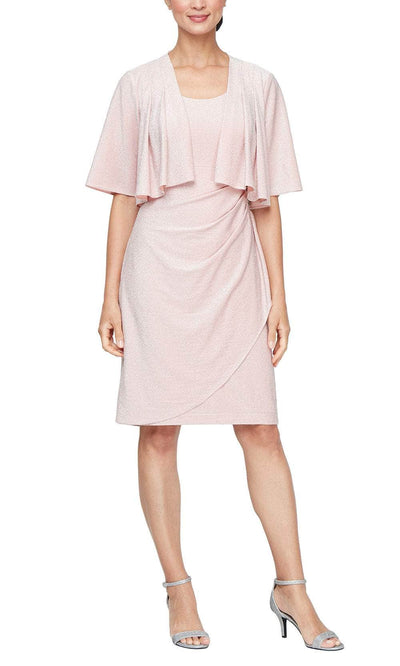 S.L. Fashions 9127273 - Sleeveless Wrap Skirt Formal Dress Semi Formal 2 /  Blush