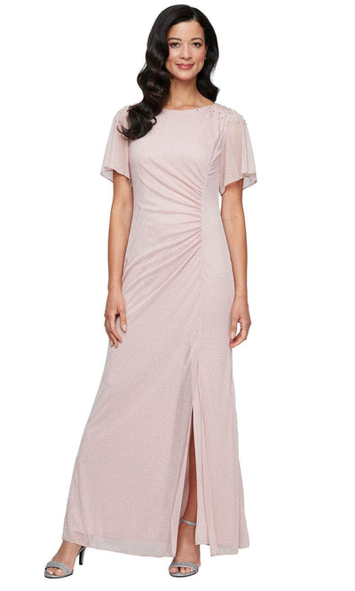 S.L. Fashions 9133233 - Flutter Sleeve Glitter Sheath Gown Mother of the Bride Dresses