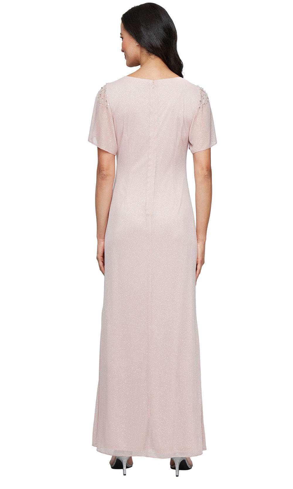 S.L. Fashions 9133233 - Flutter Sleeve Glitter Sheath Gown Mother of the Bride Dresses
