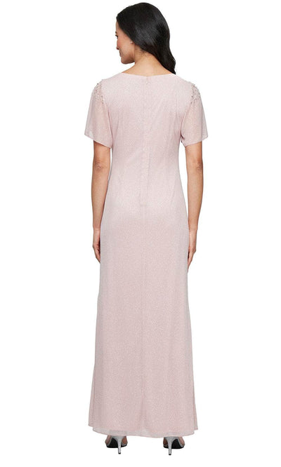 S.L. Fashions 9133233 - Flutter Sleeve Glitter Sheath Gown Mother of the Bride Dresses