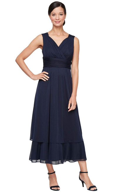S.L. Fashions 9135251 - Sleeveless V-Neck Dress with Mesh Jacket Wedding Guest