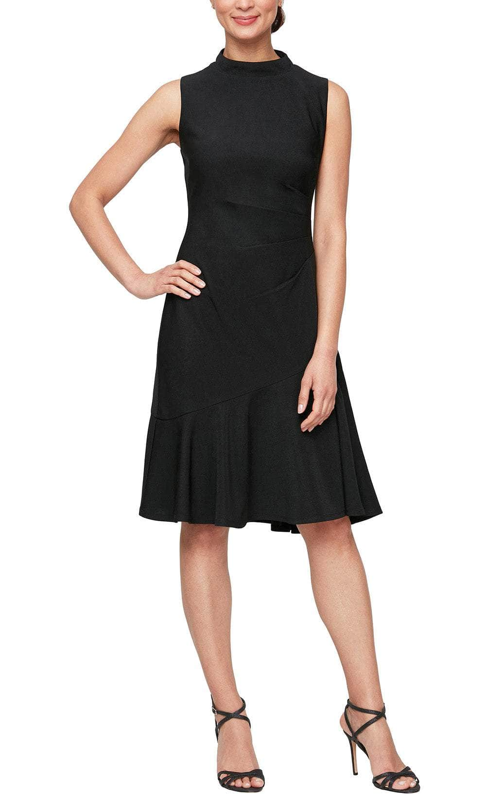 SLNY 9138101 - High Neck Short Dress Semi Formal 4 / Black