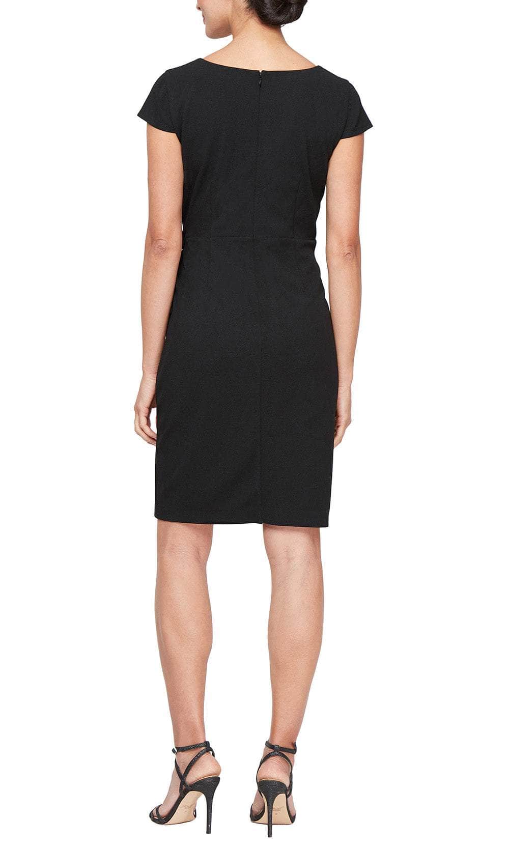 S.L. Fashions 9138104 - V-Neck Ruched Waist Evening Dress Semi Formal