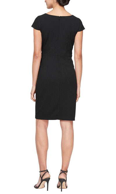 S.L. Fashions 9138104 - V-Neck Ruched Waist Evening Dress Semi Formal