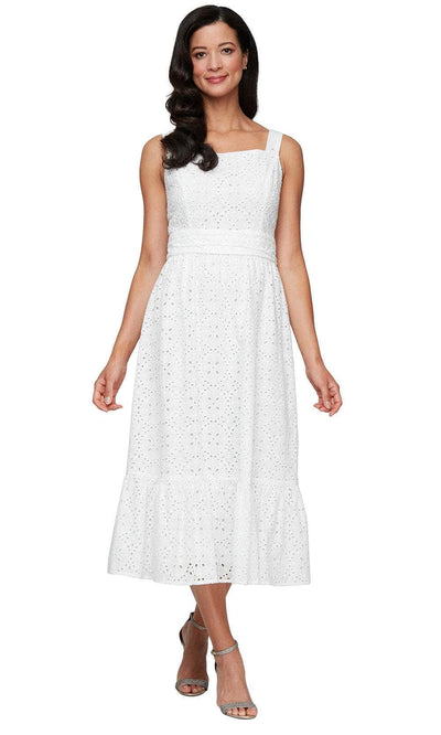 S.L. Fashions 9162118 - Wide Strap Lace Tea-Length Dress Bridal Dresses