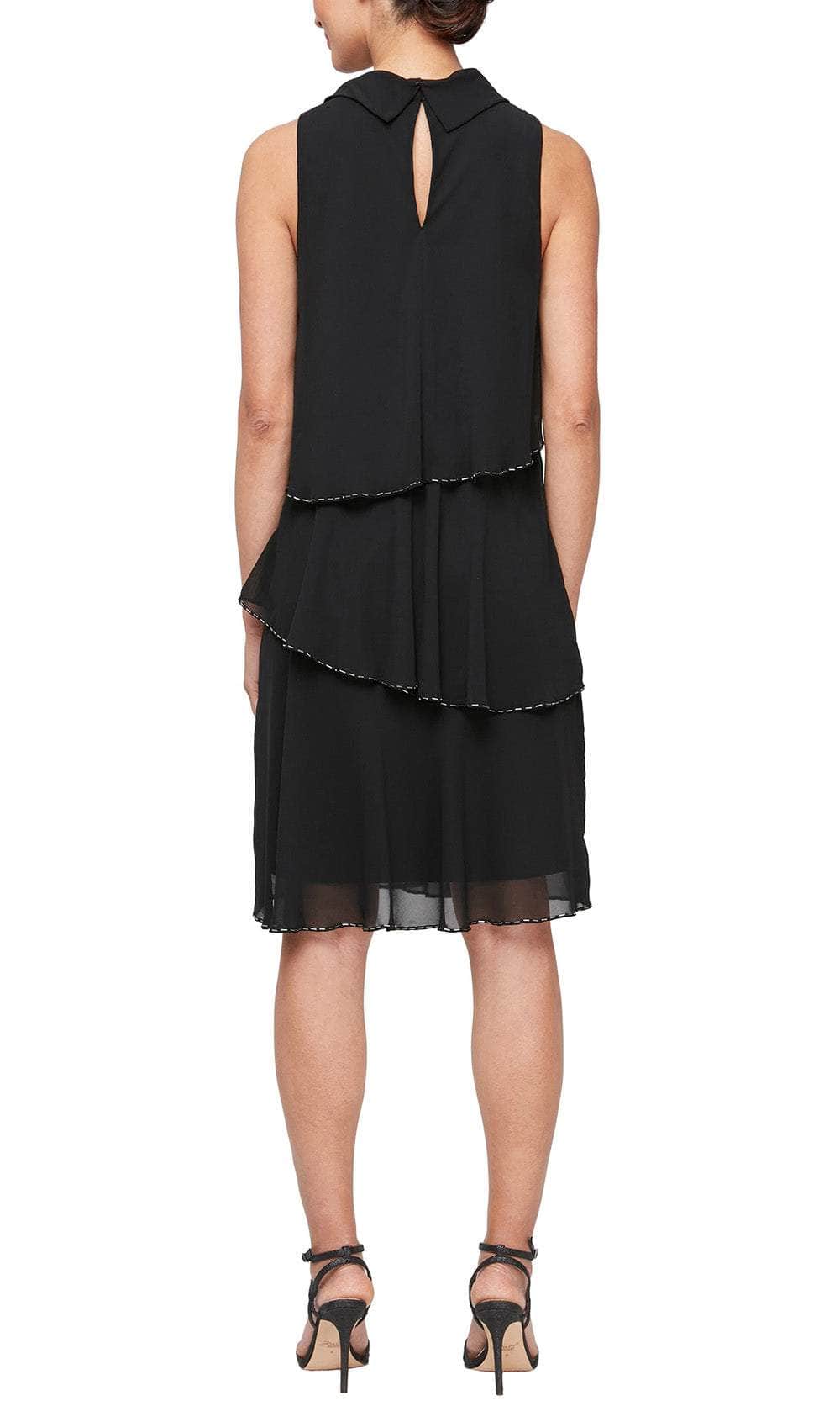S.L. Fashions 9170728 - Tiered Sleeveless Dress Wedding Guest