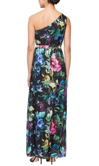 S.L. Fashions 9171928 - One Shoulder Floral Dress Prom Dresses