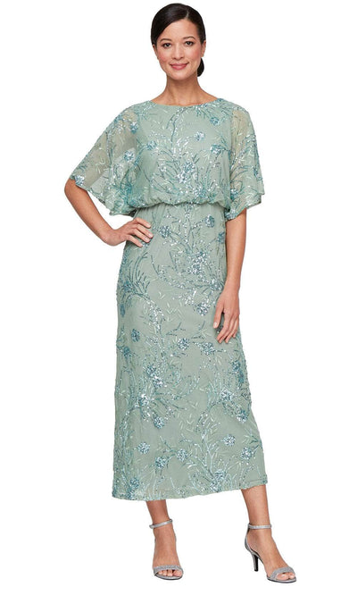 S.L. Fashions 9196478 - Bateau Neck Sequin Sheath Dress Wedding Guest