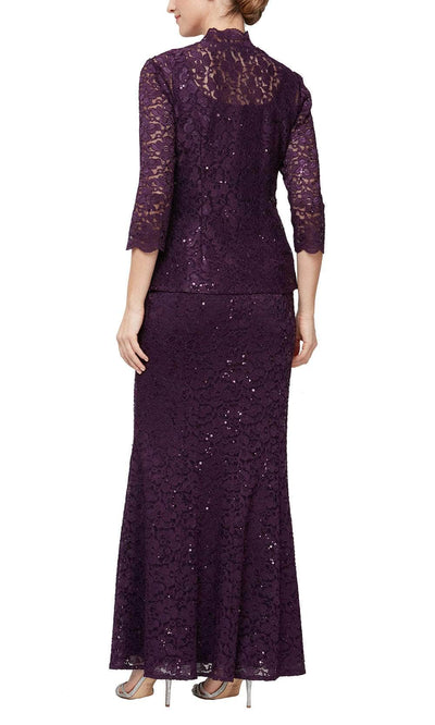 SLNY 9213110 - Lace Bodice Sheath Formal Dress Mother of the Bride Dresses