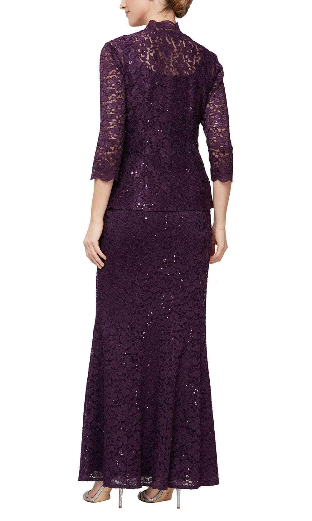 S.L. Fashions 9213110 - Lace Bodice Sheath Formal Dress Mother of the Bride Dresses