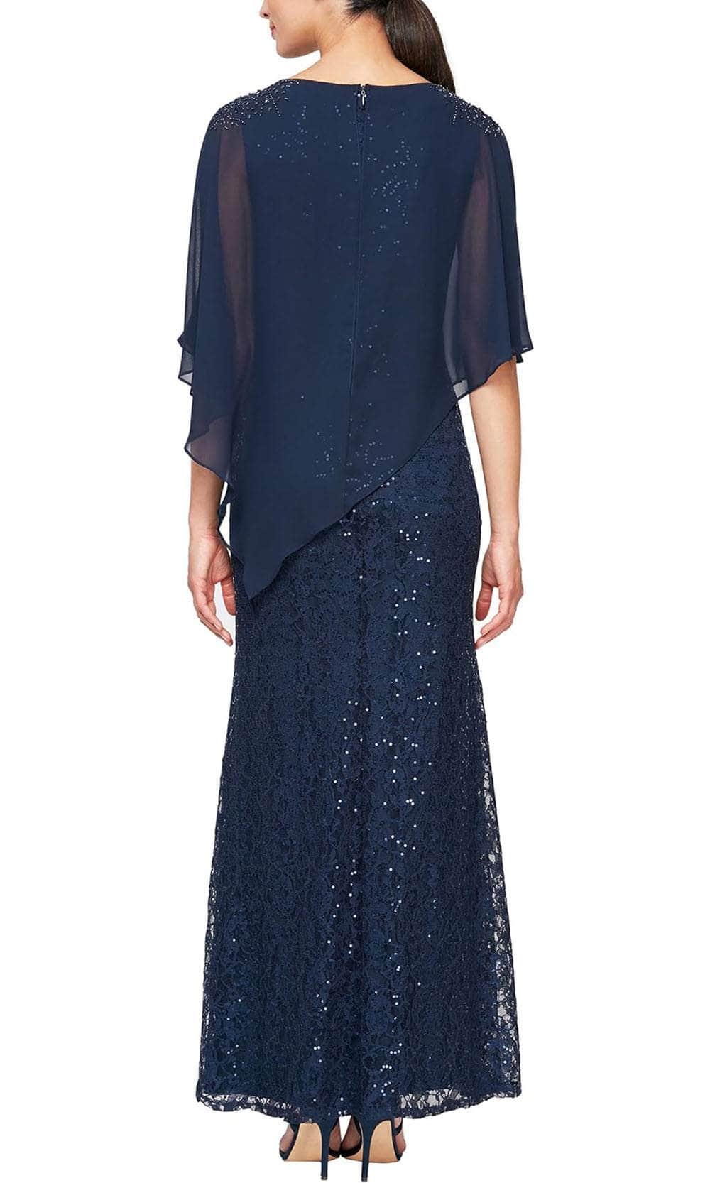 S.L. Fashions 9213121 - Sequin Lace Capelet Dress Mother of the Bride Dresses