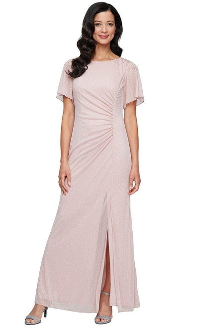 S.L. Fashions 9233233 - Flutter Sleeve Gown with Ruched Waist Mother of the Bride Dresses