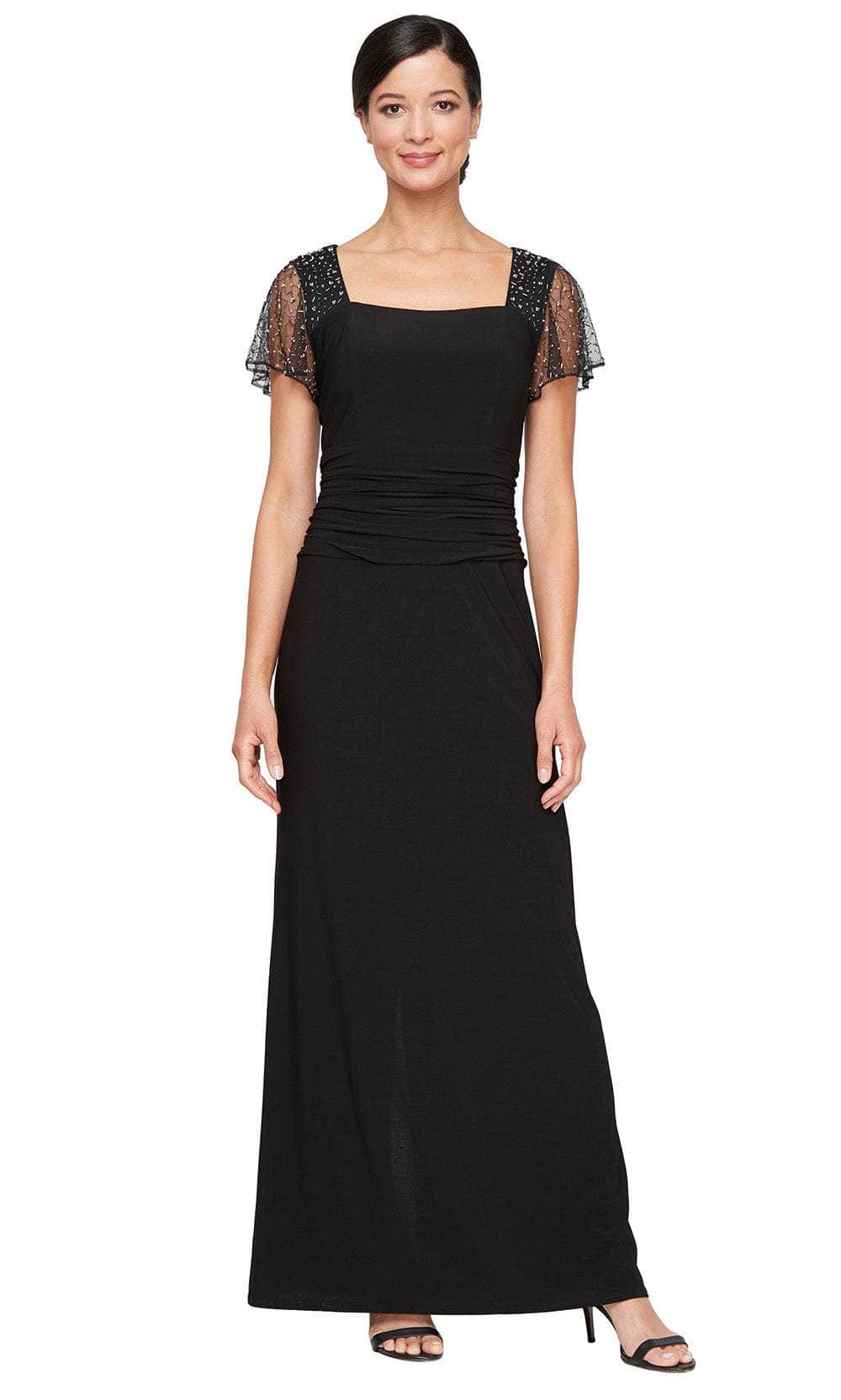 S.L. Fashions 9235254 - Square Neck Ruched Waist Sheath Dress Mother of the Bride Dresses