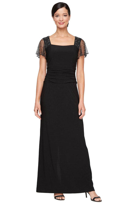 S.L. Fashions 9235254 - Square Neck Ruched Waist Sheath Dress Mother of the Bride Dresses