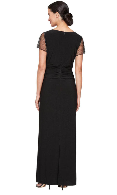 S.L. Fashions 9235254 - Square Neck Ruched Waist Sheath Dress Mother of the Bride Dresses