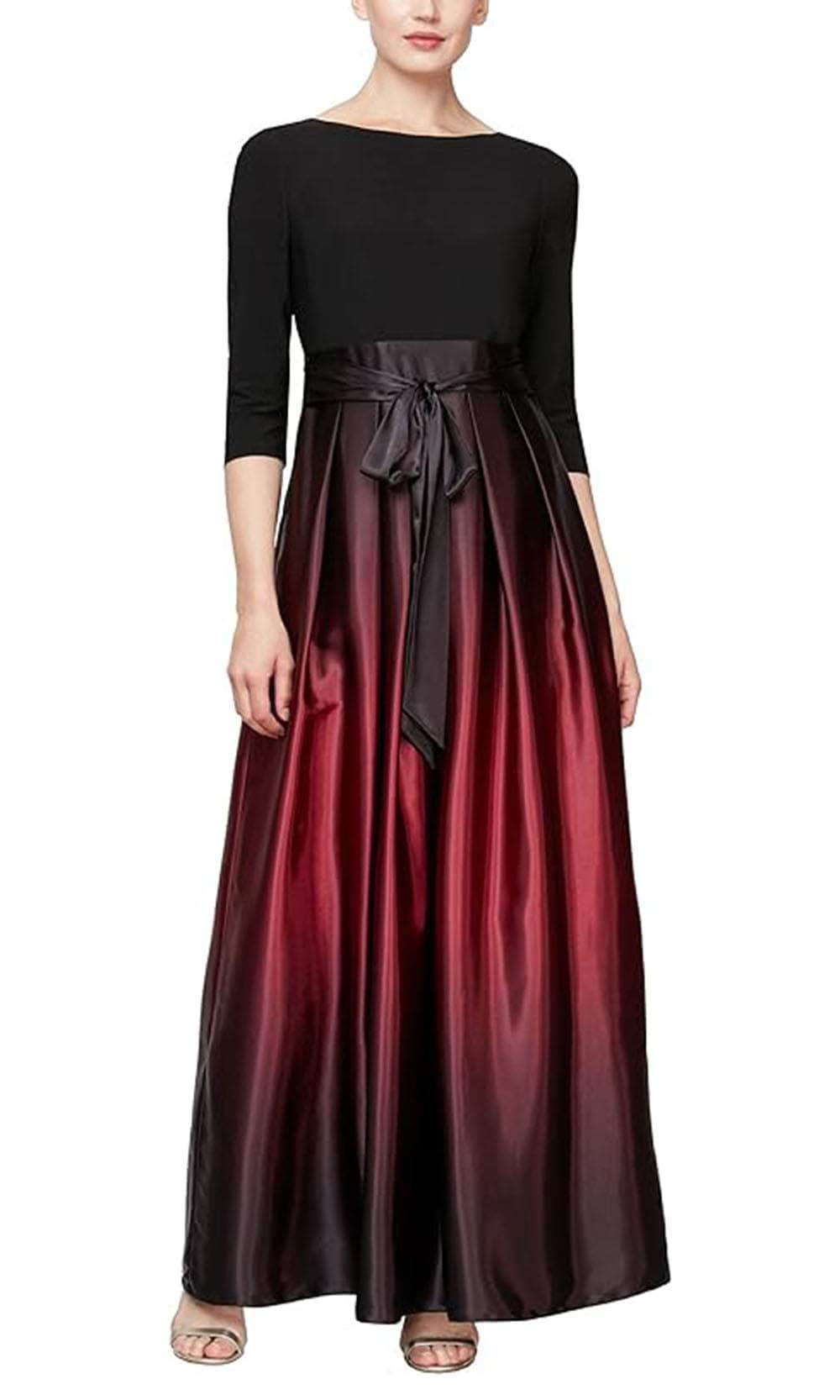 S.L. Fashions 9251111 - Ombre Charmeuse A-Line Dress Mother of the Bride Dresses 4P / Fig