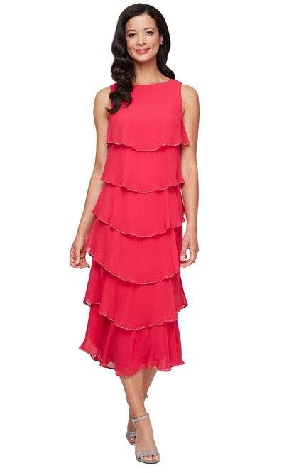S.L. Fashions 9270734 - Sleeveless Bateau Chiffon Dress Wedding Guest
