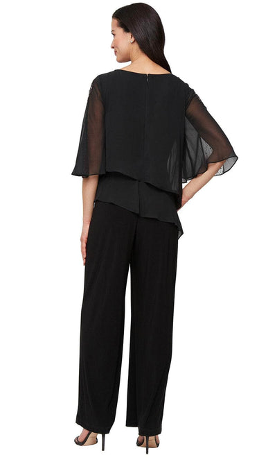 SLNY 9277537 - Chiffon Scoop Neck Wide Leg Jumpsuit Formal Pantsuits