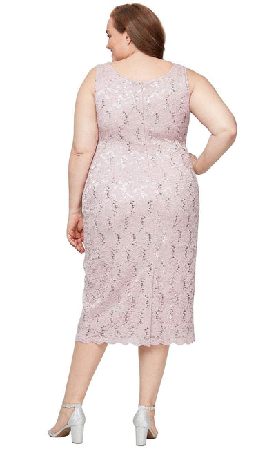 S.L. Fashions 9413104 - Plus Size Lace Sheath Dress with Jacket Wedding Guest