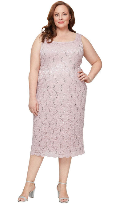 S.L. Fashions 9413104 - Plus Size Lace Sheath Dress with Jacket Wedding Guest