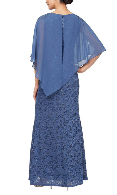 S.L. Fashions 9413121 - Sequin Capelet Evening Dress Mother of the Bride Dresses