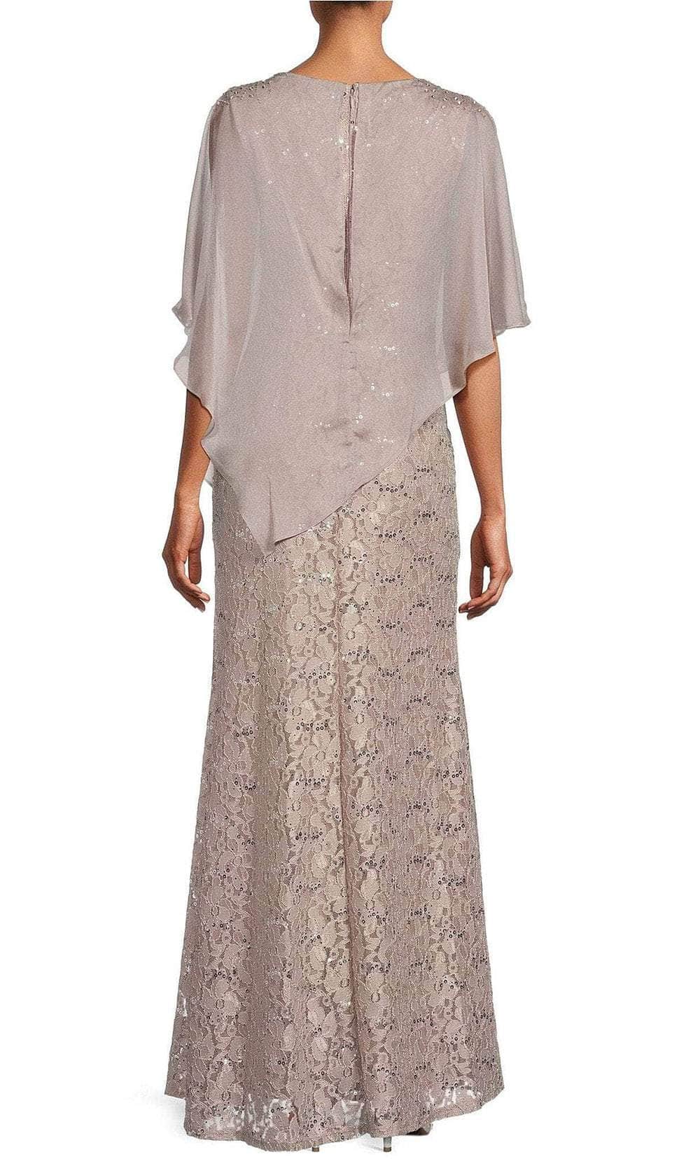 SLNY 9413121 - Sequin Capelet Evening Dress 16W / Buff SLNY 9413121 - Sequin Capelet Evening Dress 16W / Buff