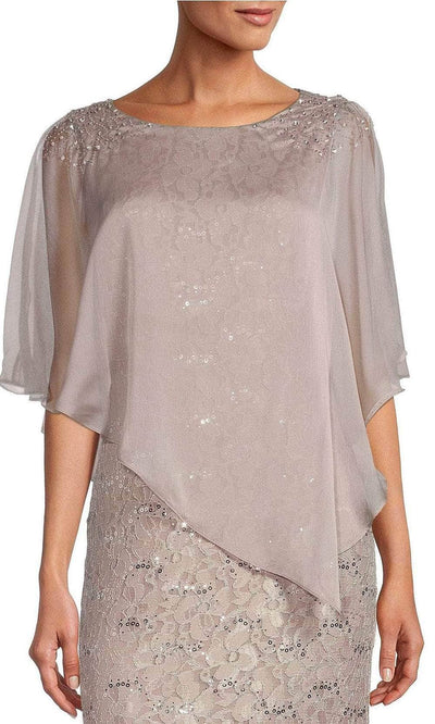 S.L. Fashions 9413121 - Sequin Capelet Evening Dress Mother of the Bride Dresses