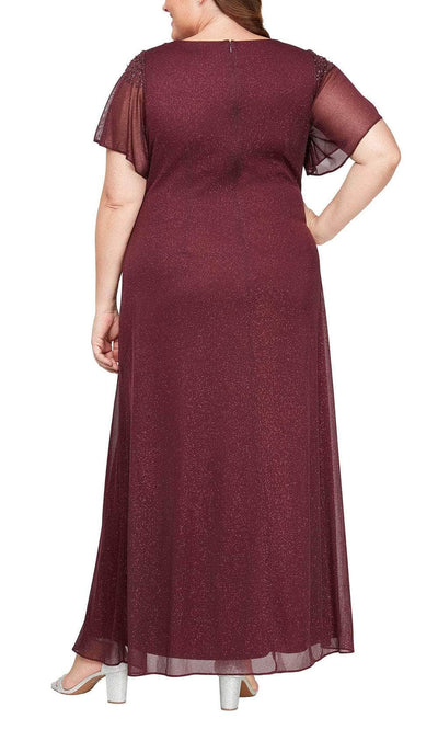 S.L. Fashions 9433233 - Ruched Glitter Evening Dress Mother of the Bride Dresses