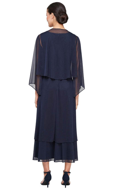 S.L. Fashions 9435251 - Sleeveless Layered Dress with Jacket Wedding Guest