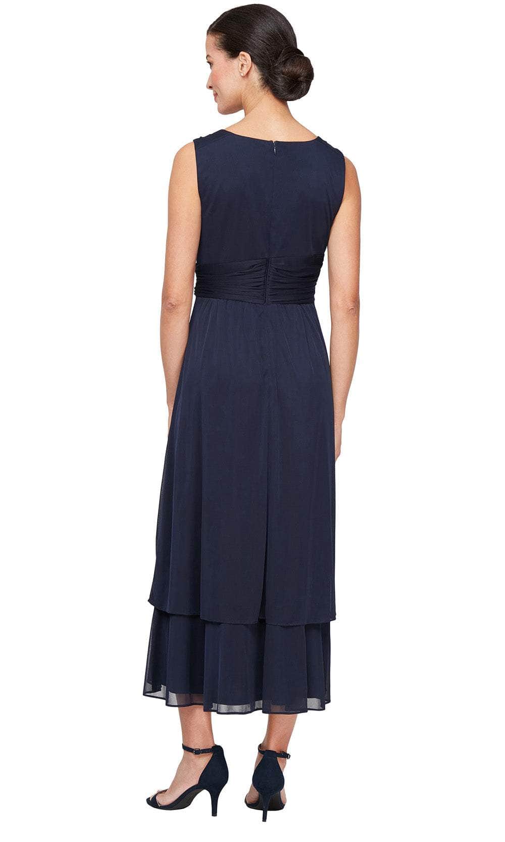 S.L. Fashions 9435251 - Sleeveless Layered Dress with Jacket Wedding Guest