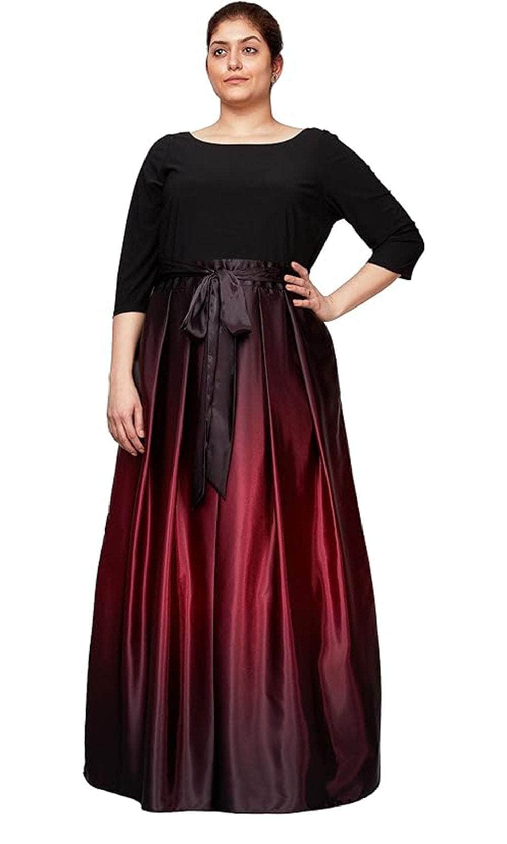 S.L. Fashions 9451111 - Quarter Sleeve A-Line Evening Dress Evening Dresses