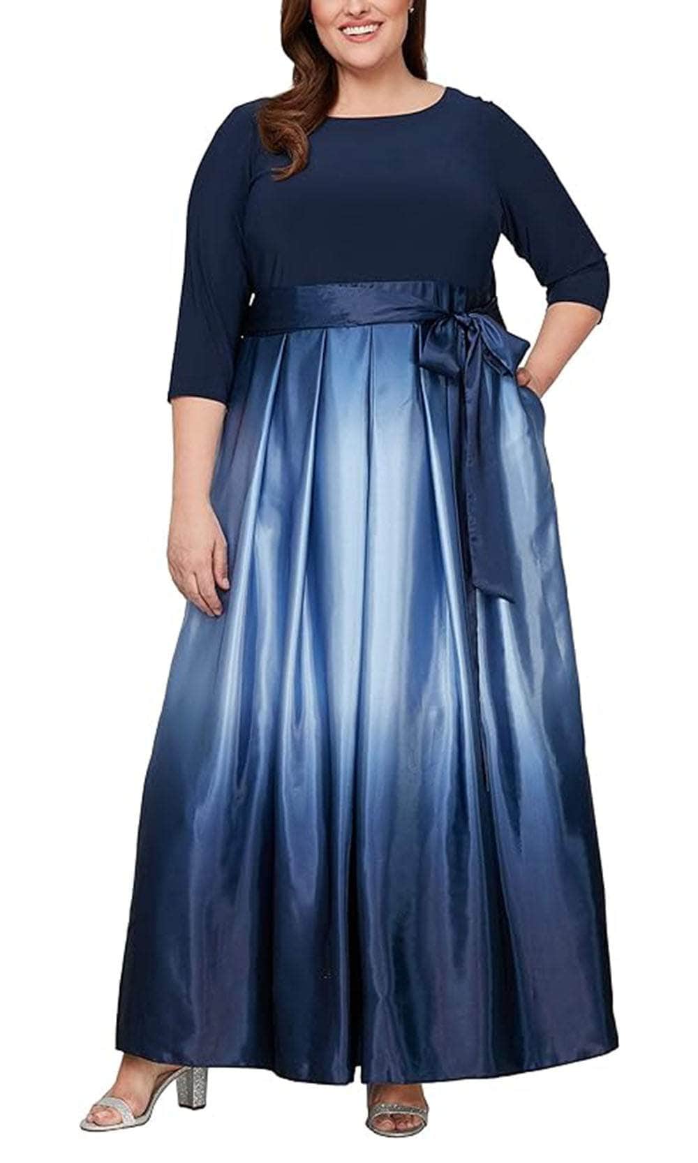 S.L. Fashions 9451111 - Quarter Sleeve A-Line Evening Dress ADASA S.L. Fashions 9451111 - Quarter Sleeve A-Line Evening Dress ADASA