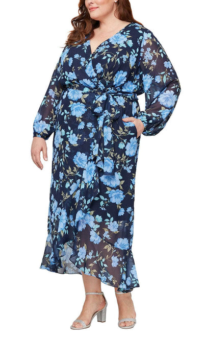 S.L. Fashions 9471942 - Bishop Sleeve Floral Dress Mother of the Bride Dresses
