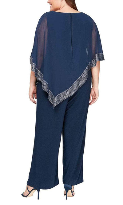 S.L. Fashions 9477331 - Chiffon Overlay Jumpsuit Formal Pantsuit