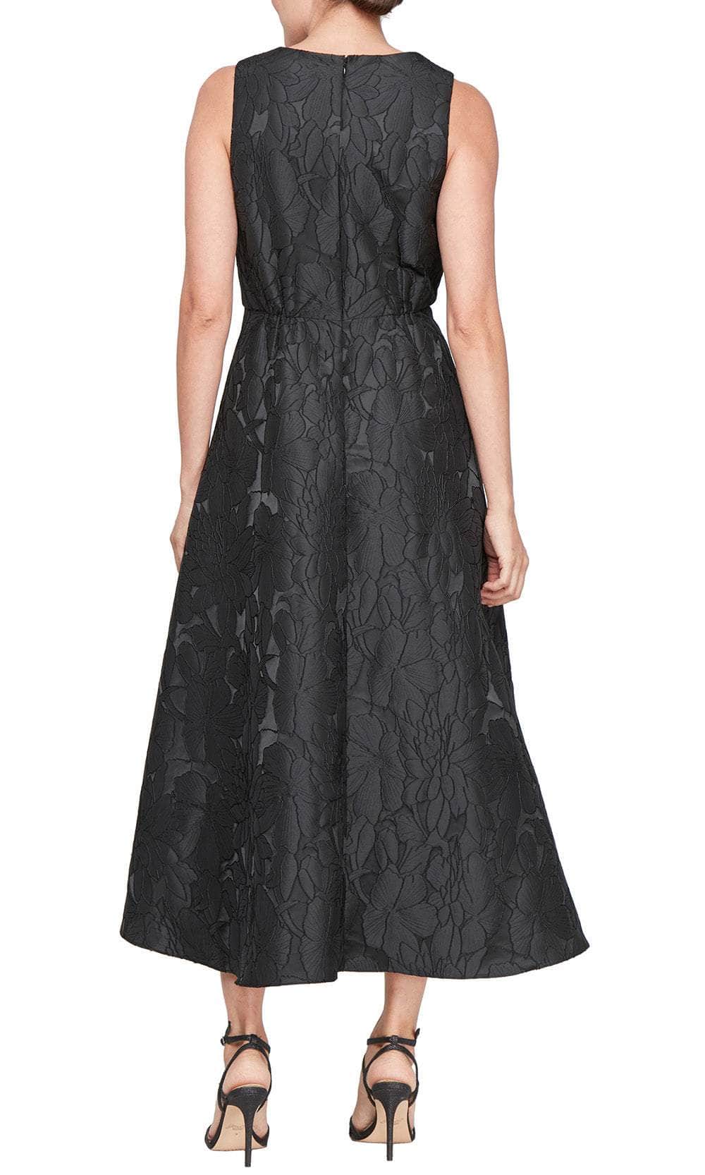 S.L. Fashions 9481160 - Hi-Low A-Line Jacquard Evening Dress Semi Formal