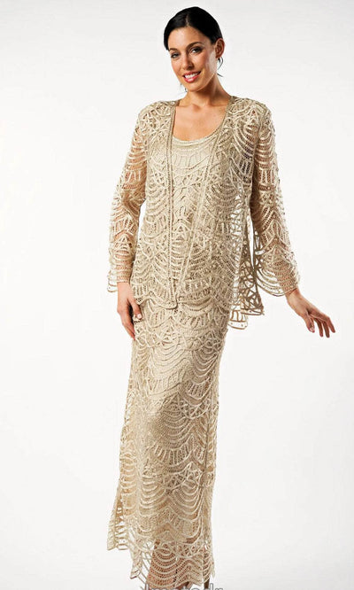 Soulmates C1060 - Three Piece Scallop Jacket Top Skirt Set Mother of the Bride Dresses Champagne / PP