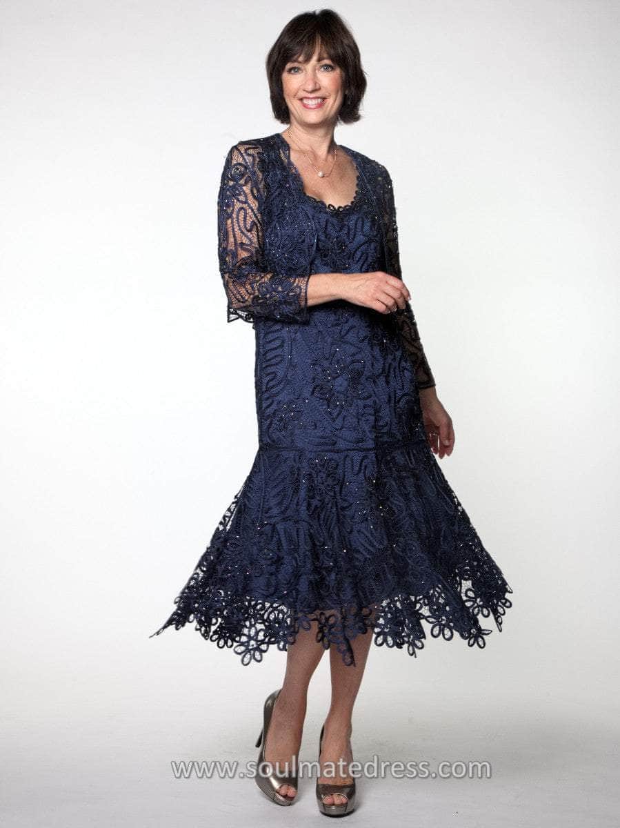 tea length holiday dresses Buy Gina Bacconi Blue Elianna Midi-Length Sequin Lace 3/4 Sleeve Cocktail Dress from Next USA