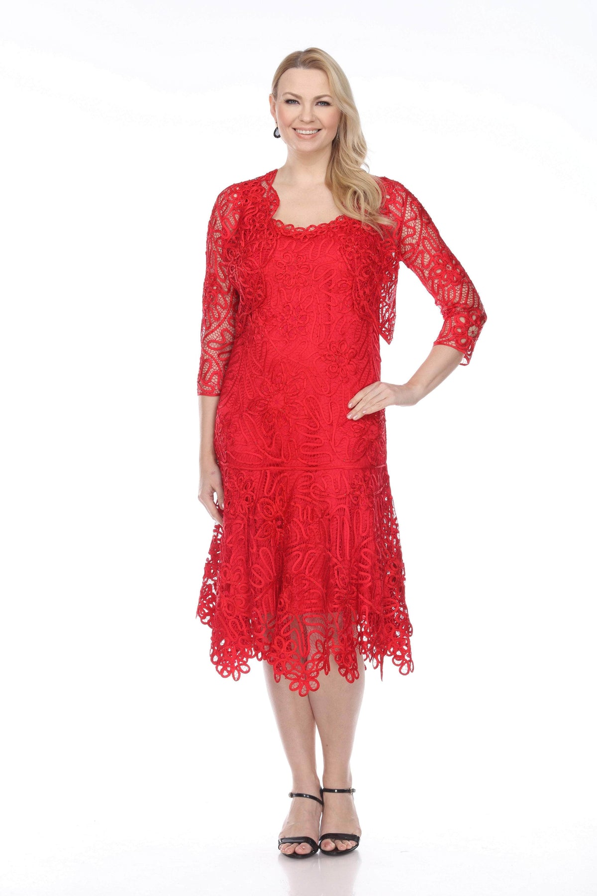 Soulmates C9126 - Scoop Tea Length Formal Dress Champagne / L Soulmates C9126 - Scoop Tea Length Formal Dress Champagne / L