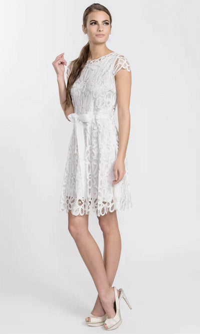 Soulmates D1308 - Lace Mini Cocktail Party Dress Wedding Guest Ivory / S