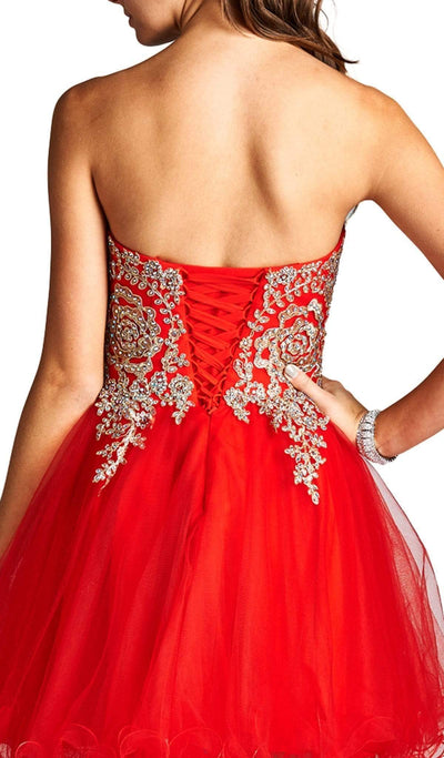 Strapless Embroidered A-line Homecoming Dress Homecoming Dresses