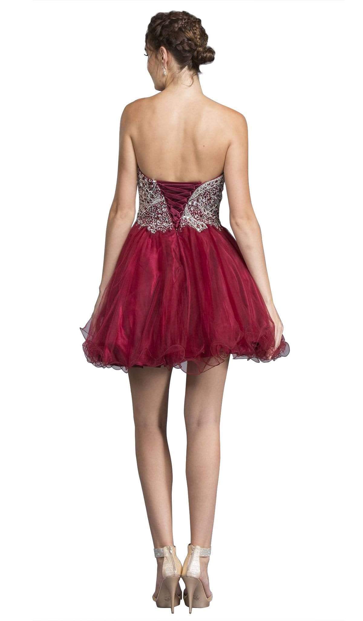 Strapless Glittering A-line Homecoming Dress Dress