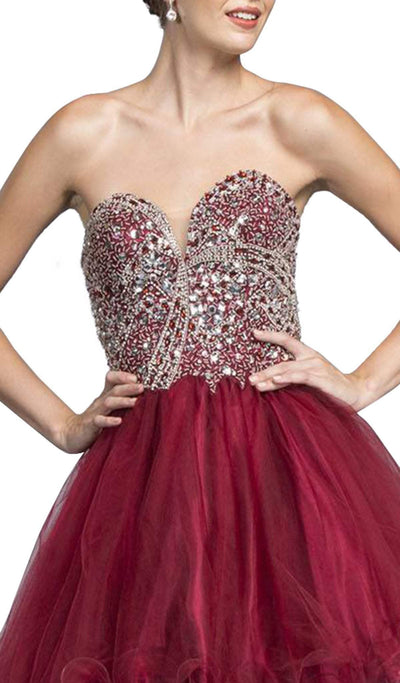 Strapless Glittering A-line Homecoming Dress Dress