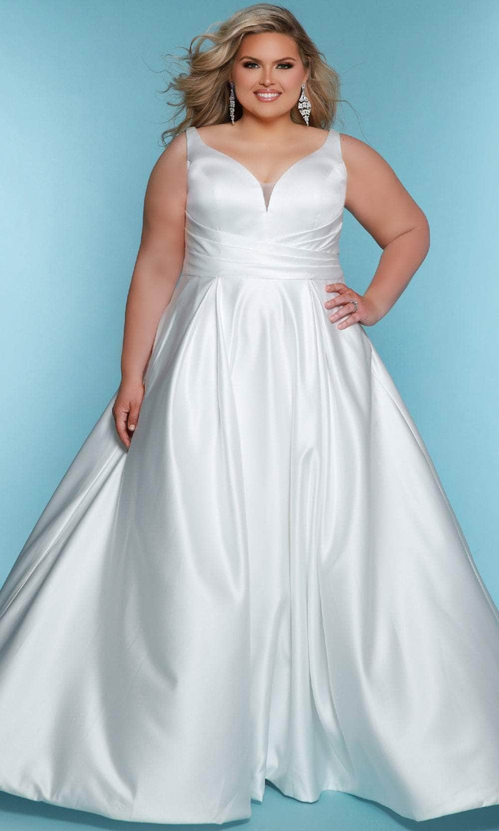 Sydney's Closet Bridal SC5317 - Sleeveless Plunging Neck Gown
