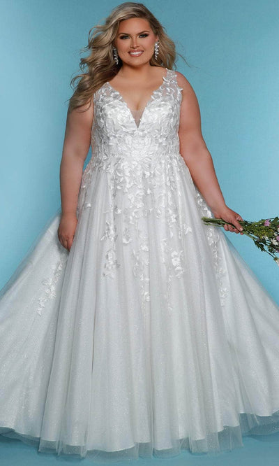 Sydney's Closet Bridal SC5318 - V-Neck Embroidered Gown