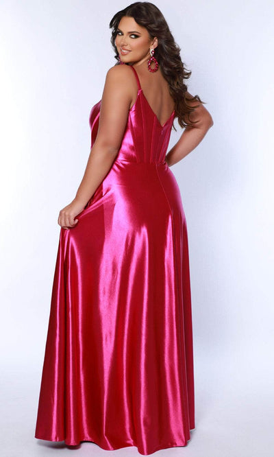 Sydney's Closet SC7380 - Corset Satin A-Line Prom Dress Prom Dresses